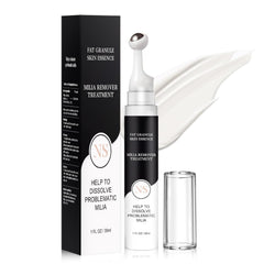 Platicat Milia Remover Serum bottle close-up for gentle facial spot treatment