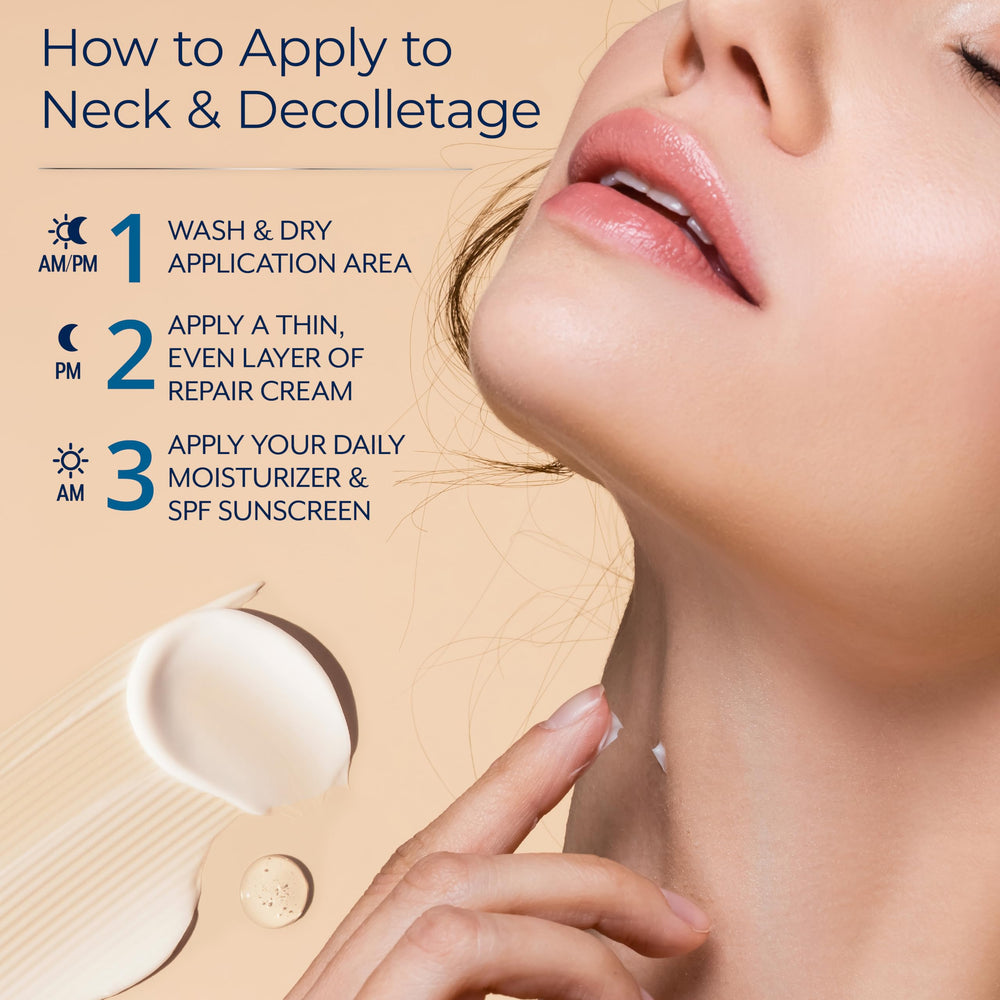 Plexaderm Anti-aging neck cream on vanity suggesting smoother appearance
