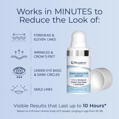Application demo showing gentle dab to smooth the skin around the eyes with Plexaderm.