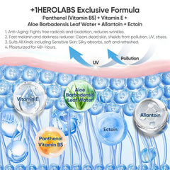 +1HEROLABS Panthenol hydration layer for smoother, plump skin.