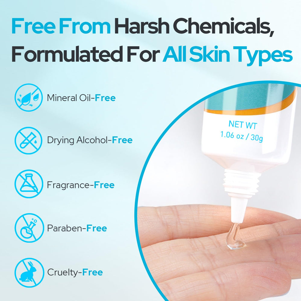 Plus1Herolabs pore-clarifying graphic highlights a cleaner-looking skin texture.