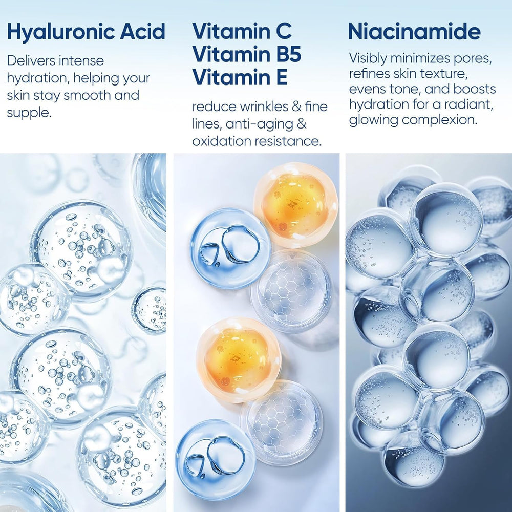 +1HEROLABS Vitamin C brightening action on the skin surface for glow.