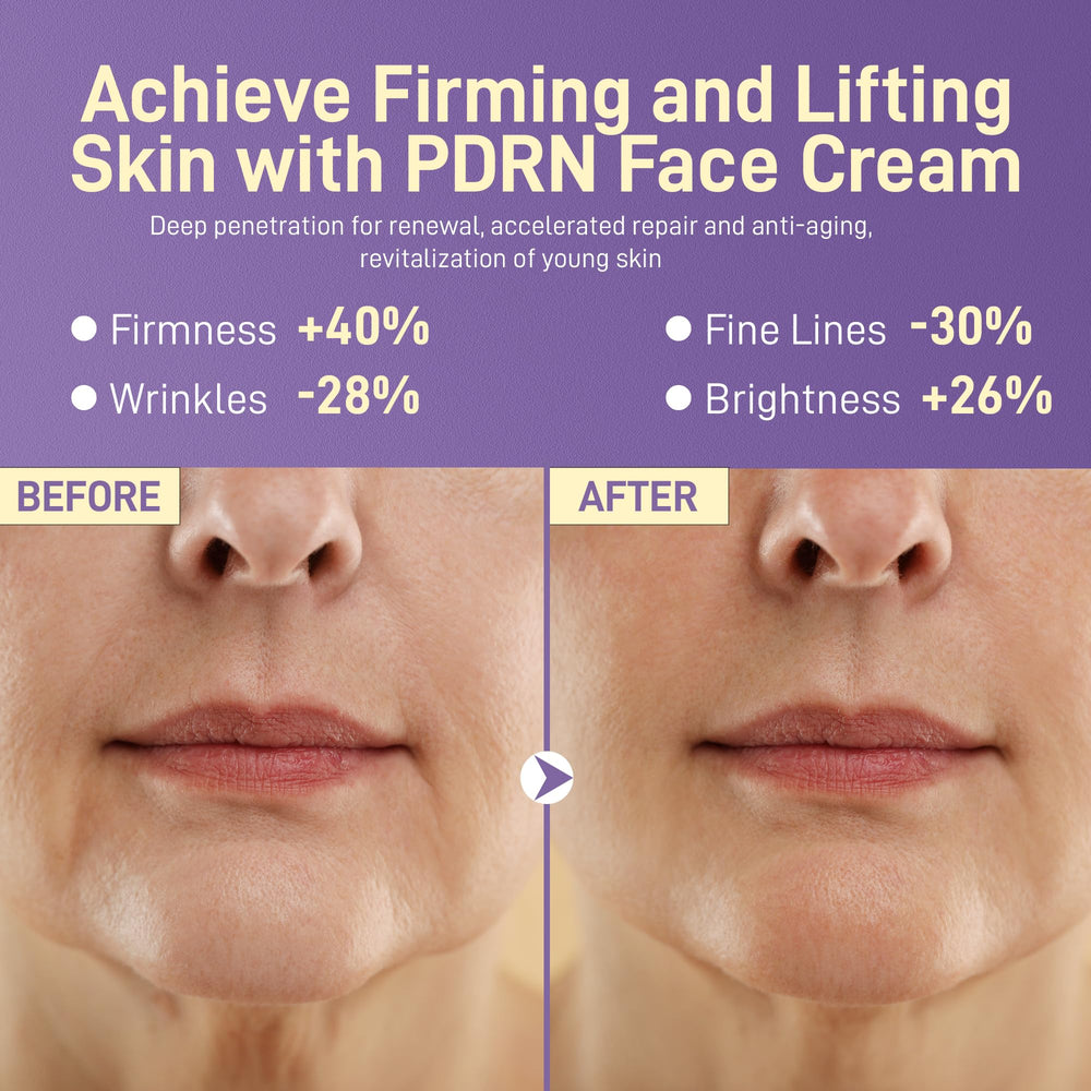Plus OneHerolabs PDRN cream on bedside table with glow