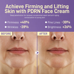 Plus OneHerolabs PDRN cream on bedside table with glow