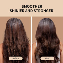POEROES leave-in conditioner being applied to hair without heaviness.