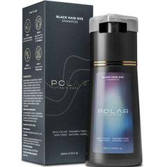 POLAR Hair Care jet black dye shampoo bottle for quick gray coverage