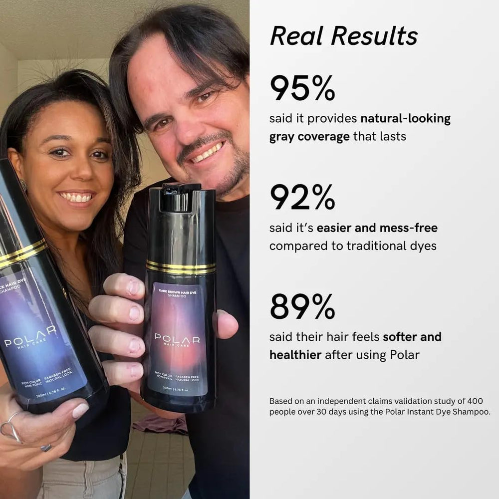 Polar Hair Care vegan ingredients label highlights gentle ammonia-free formula.