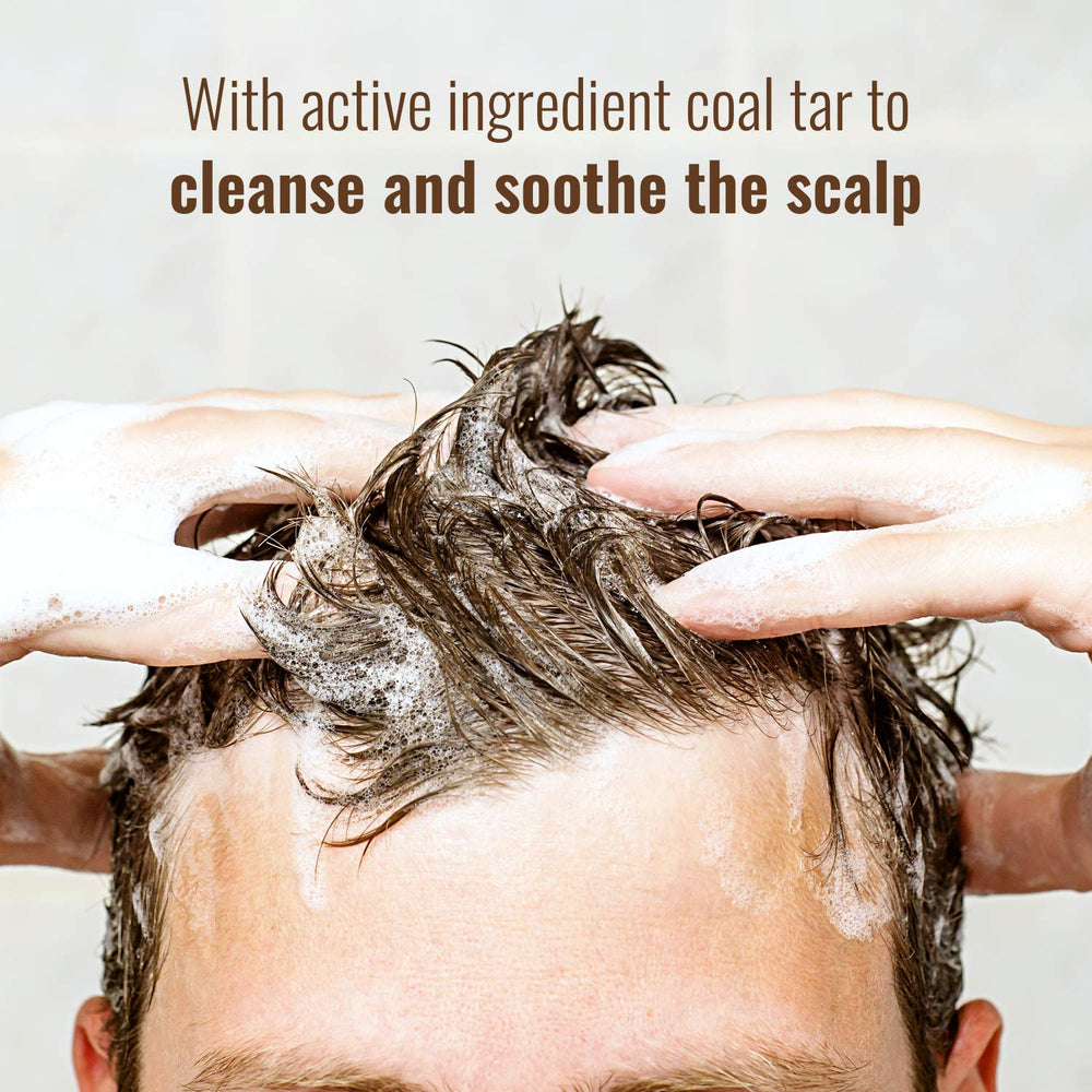 Polytar bottle label detail emphasizes antiseptic tar formula for scalp care