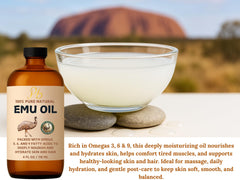 Pomberries Emu Oil with dropper offers precise, mess-free application.