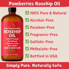 Close-up of golden rosehip oil texture ready for application.