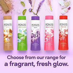 POND'S Talcum with a fine smooth texture spreads evenly for comfortable skin.