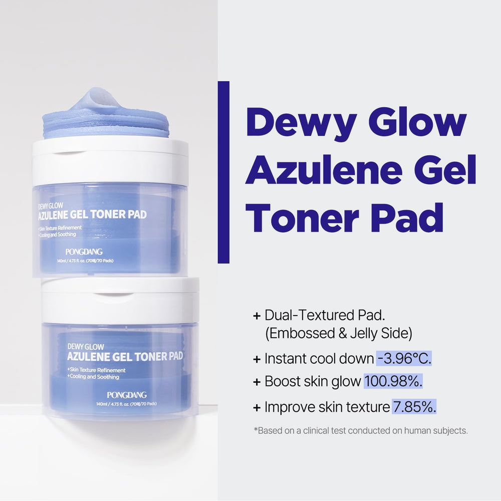 PONGDANG cooling Azulene Chamomile pad close-up for soothing, overheated skin