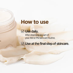 PONGDANG lightweight cream applying to skin, demonstrating quick absorption and refined texture.