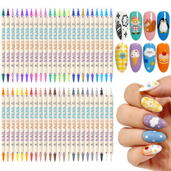 Ponhey 48-color nail art pens color palette for vibrant home manicures.