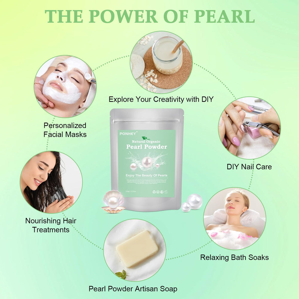 Ponhey Pearl Powder packaging highlighting natural ingredients