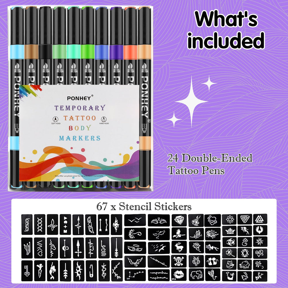 Ponhey ideal for parties and festivals as safe body art