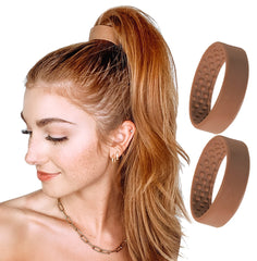 PONY-O bendable hair tie with copper core offering secure hold without slipping.