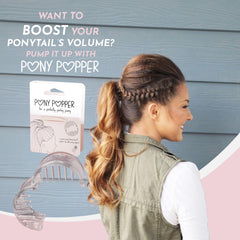 Pony Popper Clip adds lift and keeps a neat finish.