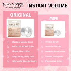 Pony Popper Clip supports quick work-day transitions to a neat pony.