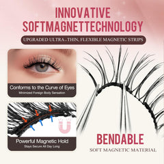 Strong magnetic hold keeps lashes in place during daily activities.