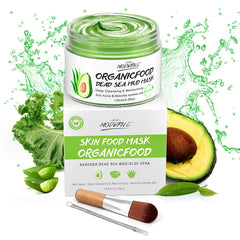 POP MODERN.C clay mask avocado Dead Sea mud image; mineral-rich formula for clear pores.