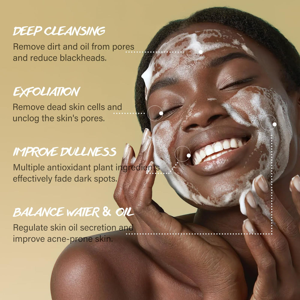 POP MODERN.C turmeric wash foam demonstrates gentle exfoliation.