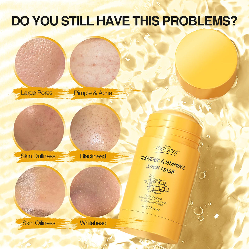 POP MODERN.C Turmeric Stick Mask packaging image highlights compact travel design.