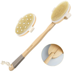 POPCHOSE back scrubber with detachable dual brush heads for thorough cleansing