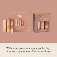 Poppy & Pout recyclable cardboard tube packaging in eco-friendly display.