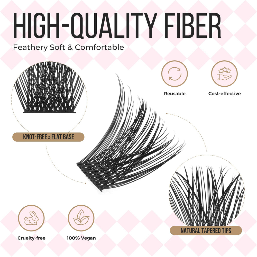 PopUp lash clusters enabling easy at-home application and adjustments