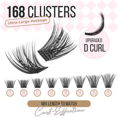 PopUp wispy lash clusters crafted from soft synthetic fibers for comfort