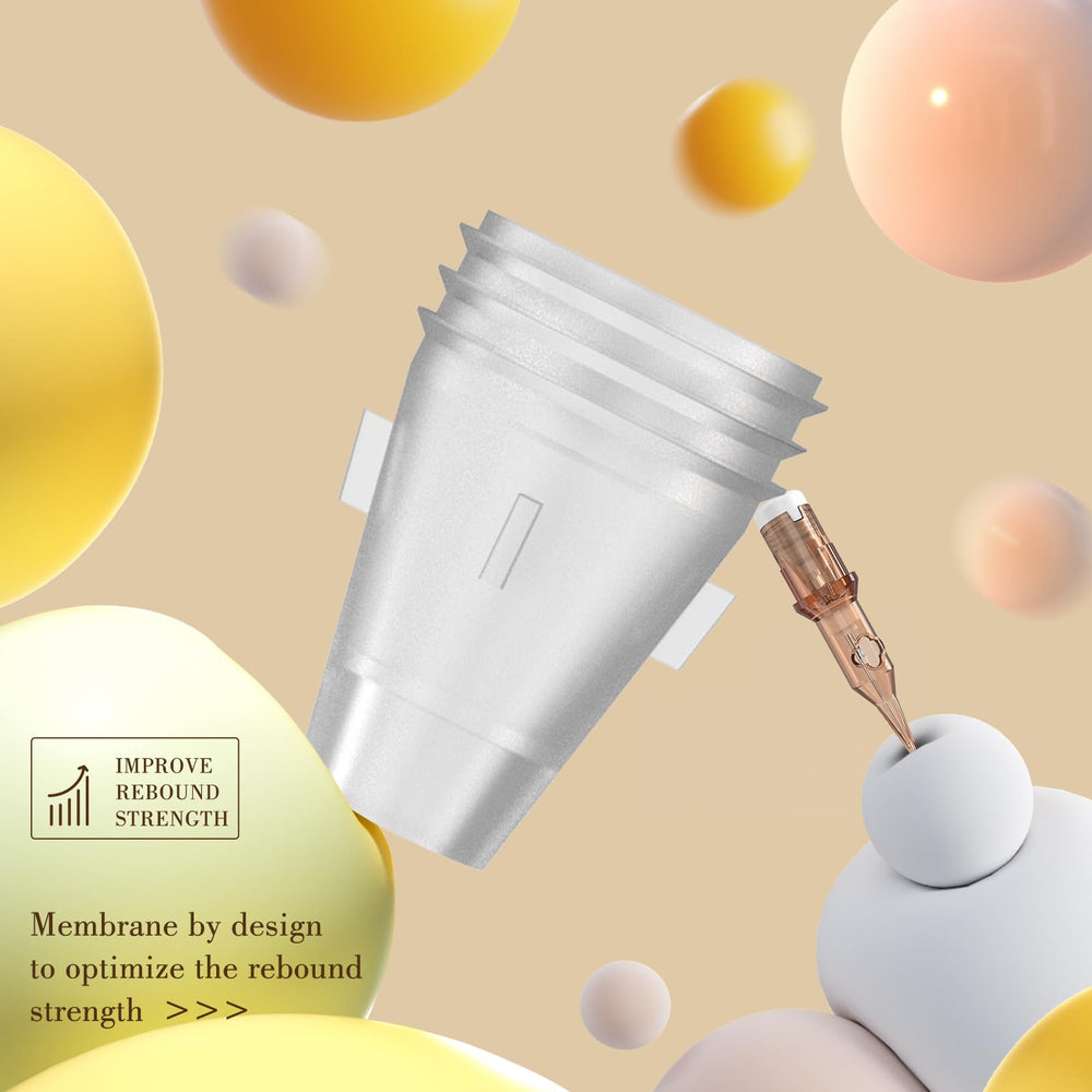 POPUPMU inner soft membrane reduces ink spit-back for smoother procedures.