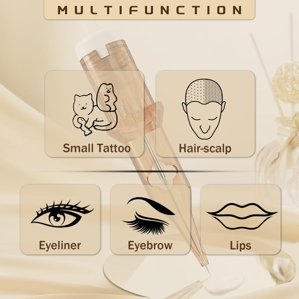 POPUPMU transparent cartridge body highlights needle movement for accurate placement.