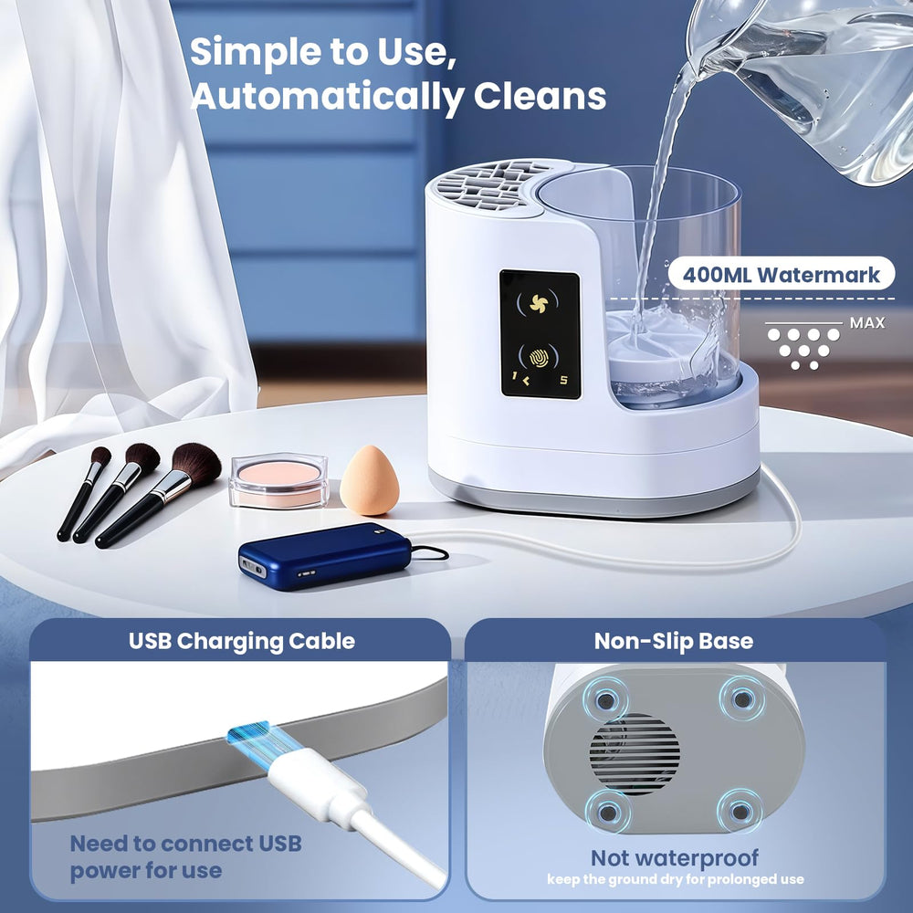 Poputra USB charging port for portable brush care