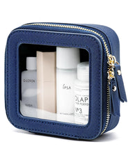 Popvibe Clear Makeup Bag with Zipper showing contents for quick access on the go