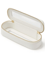 Popvibe slim makeup bag with clear panel for quick access to brushes.