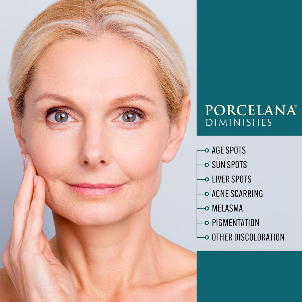 Porcelana Daytime Hydration Cream applied to face for even tone