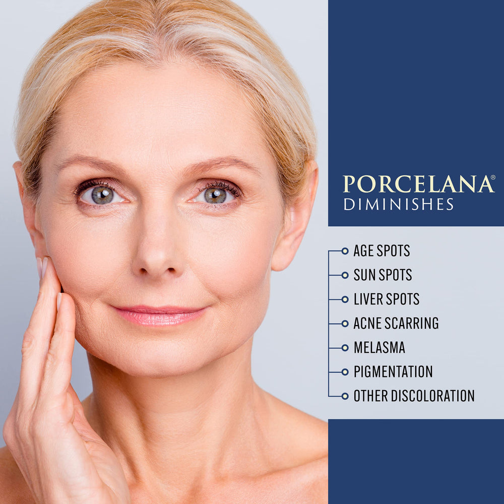 Porcelana application swatch spreading evenly across the skin.
