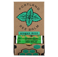 Portland Bee Balm Oregon Mint lip balm tube with refreshing peppermint for daily hydration.