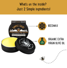 Portland Bee Balm Simple Salve applied to hands for moisture.