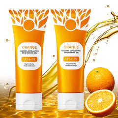 POYICGS orange exfoliating gel bottle pour for deep cleanse and refreshed pores.