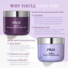 PRAI Neck Tightening Cream bottle targets elasticity and lift.