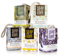 Detail of creamy lavender lather from quad-milled soap.