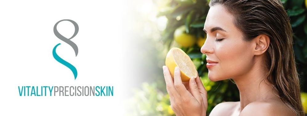 Precision Skin RX Vitality Serum application scene illustrating a simple routine for glowing skin.