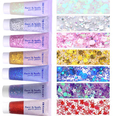 Prehot face glitter gel in white adds luminous festival shine to skin
