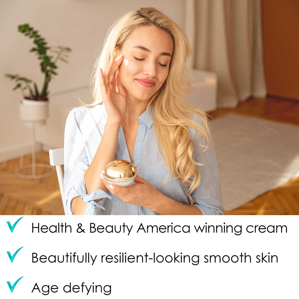 Premier Dead Sea Classic Cream applied to hand for daily anti aging routine