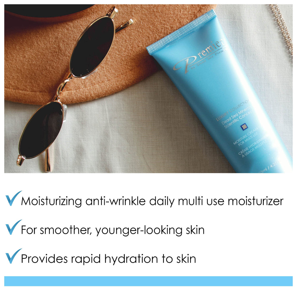 Premier Dead Sea Moisture Cream body jar shown for all-over nourishing hydration