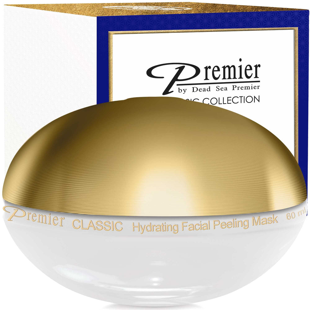 Premier Dead Sea Refining Peeling Gel packaging close-up for premium daily care