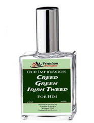 Premium Aromatics Green Irish Tweed fragrance spray bottle, ideal for everyday wear and subtle aromatics.