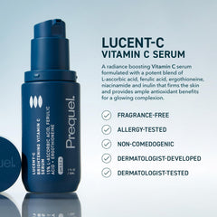 Close-up of Prequel Skin Lucent-C serum texture for fast absorption.